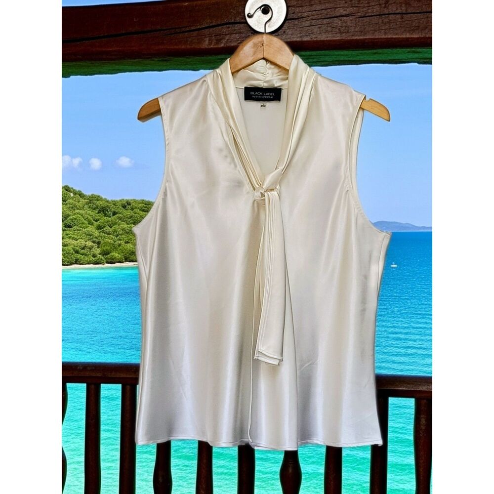 Vtg Evan-Picone Liquid Satin Blouse, Large | Old Money Minimalist Classic Top